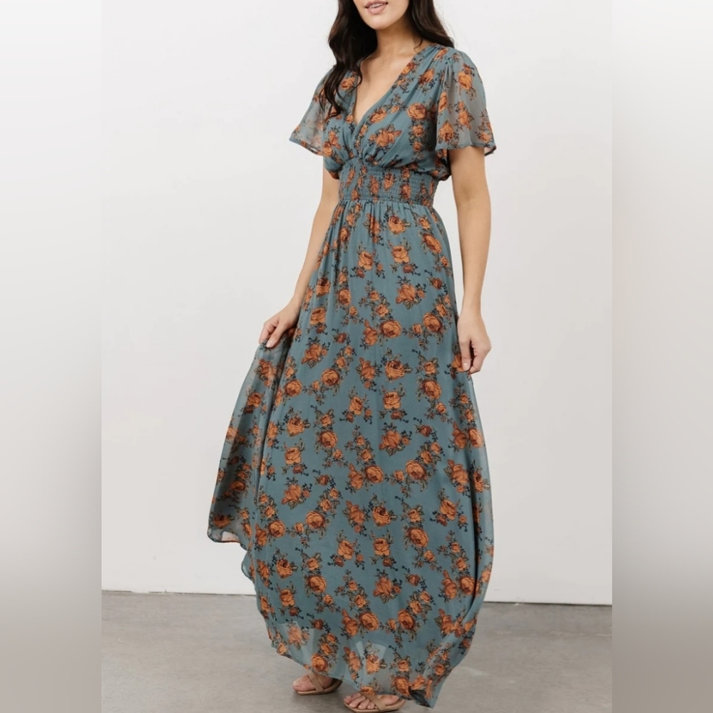 Basic born rust and teal dress,  xl